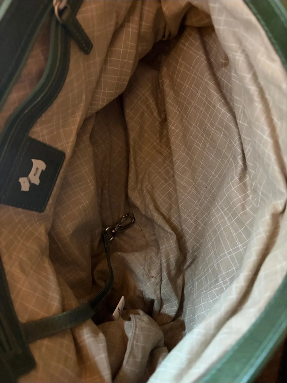 RADLEY LONDON Dark Green Leather Messenger Bag with Buckle Straps
